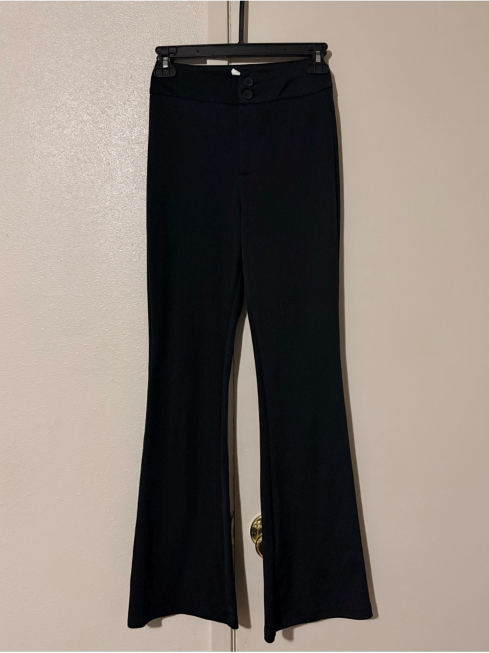 Black High-Waist Button Up Flared Pants XXS Super Soft & Stretchy Material